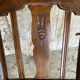 Antique Bistro Chair with Carved Wood and Woven Seat Vintage #E096