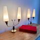 Pair of brass and opaline lamps from the 1950s.