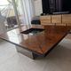Table basse bar loupe d’orme et miroirs roche bobois