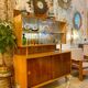 Buffet / Vitrine / Vaisselier deux corps vintage 1960
