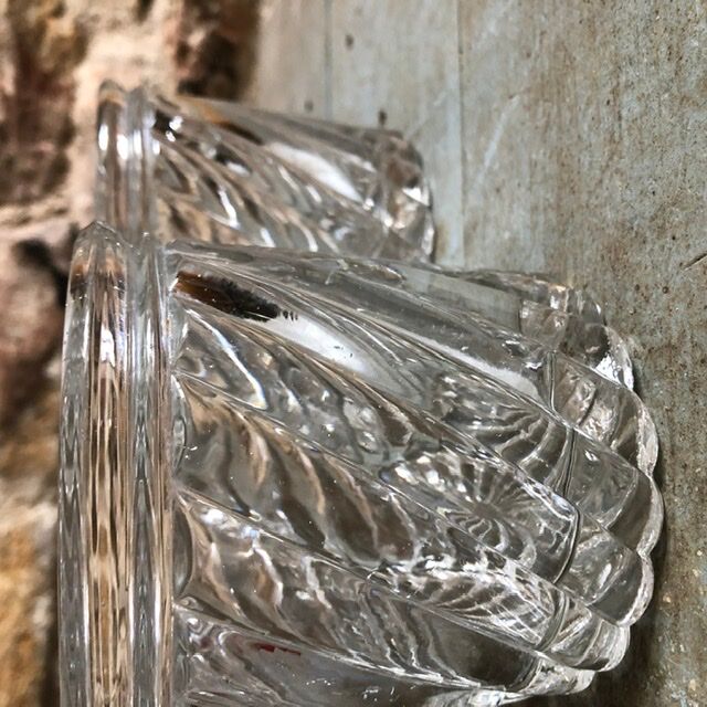 3 old bubbled glass jam jars