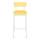 Chaise de bar design annee 50 jaune citron/blanc