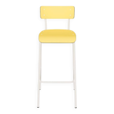 Chaise de bar design annee 50 jaune citron/blanc