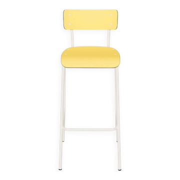 1950s design bar chair yellow lemon/white