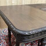 Oak dining table with beech base and 3 extensions