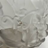 Art Deco, large pressed glass vase with Etaleune vines circa 1930