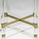 Plexi table Sandro Petti for Metalarte 1970 in brass