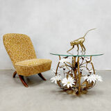 Hollywood Regency 'Flowers' Brass Coffee Table