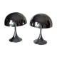 Paire de lampes champignon chromées