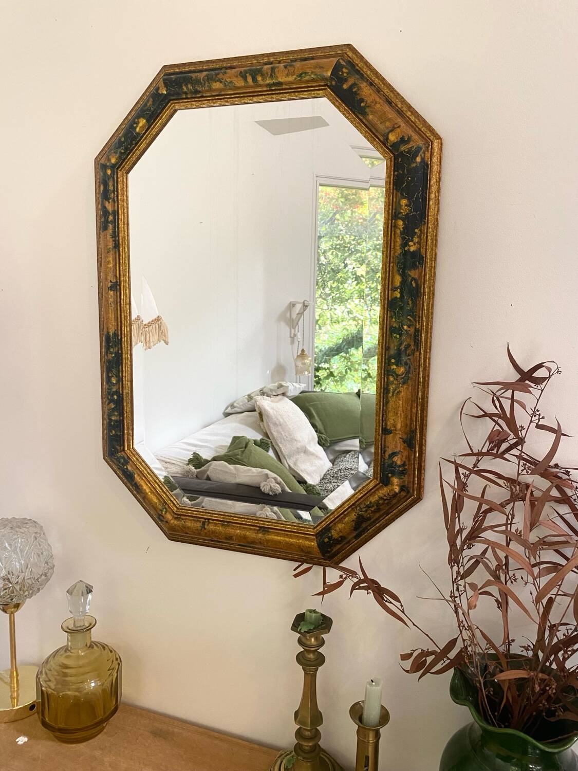 Miroir octogonal Art Déco ancien