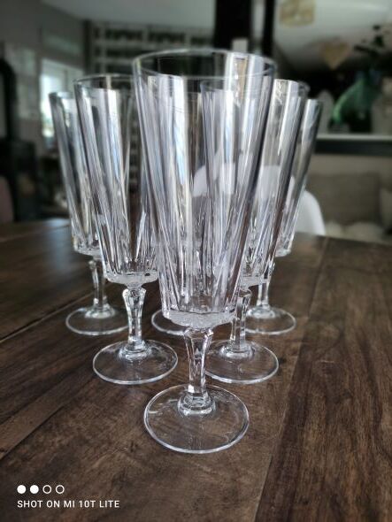 Lot de 6 flûtes à champagne en Cristal d'Arques