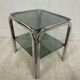 Vintage chrome sofa tip and smoked glass