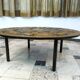 Large Round Ceramic Art tiled coffee table by Renate Rhein, Germany 1960s