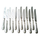 Box of 12 silver metal table knives SFAM Model Filet