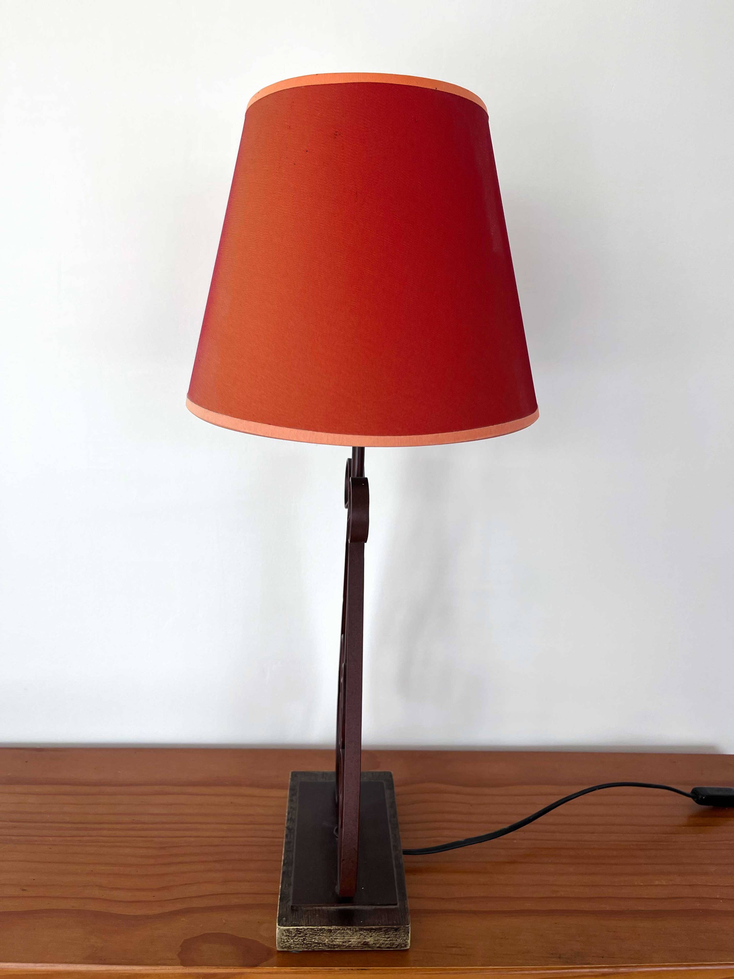 Vintage wrought iron spiral lamp