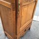 Antique French fruitwood bonnetiere armoire, 18th century