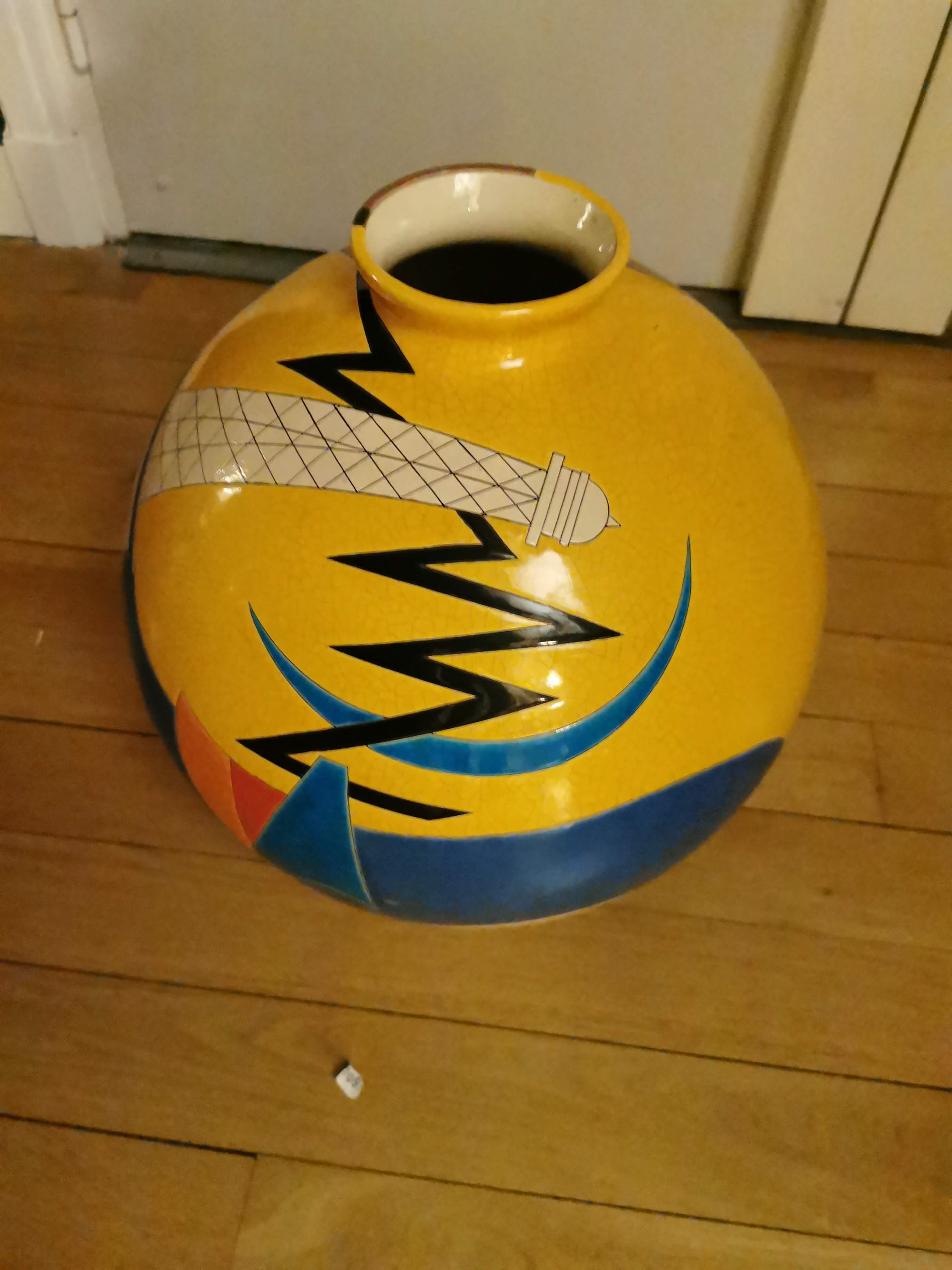 Vase longwy the electric tower