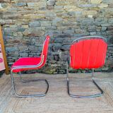 Ensemble de 4 chaises métal design italien