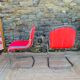 Ensemble de 4 chaises métal design italien