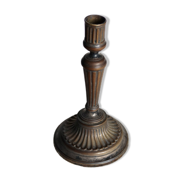 Large antique brass candlestick - Patina