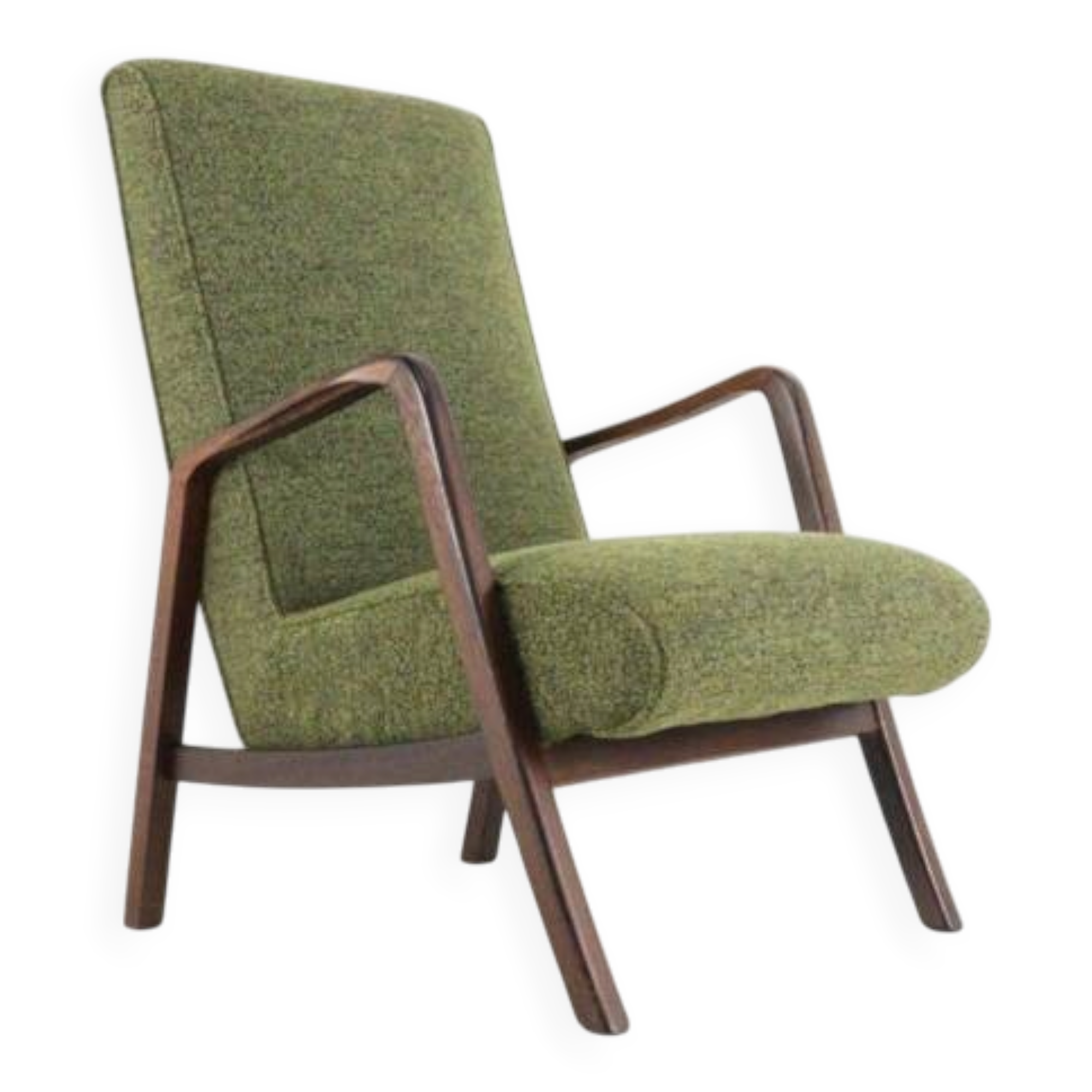 Knicos Armchair in Wengé with Green Upholstery | very rare dutch design