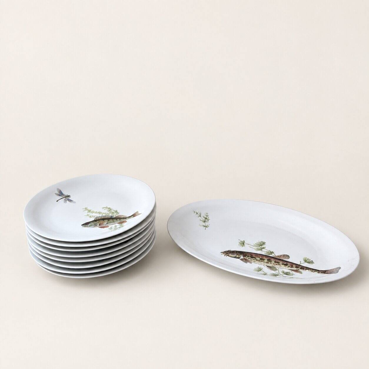 Service à poisson en porcelaine