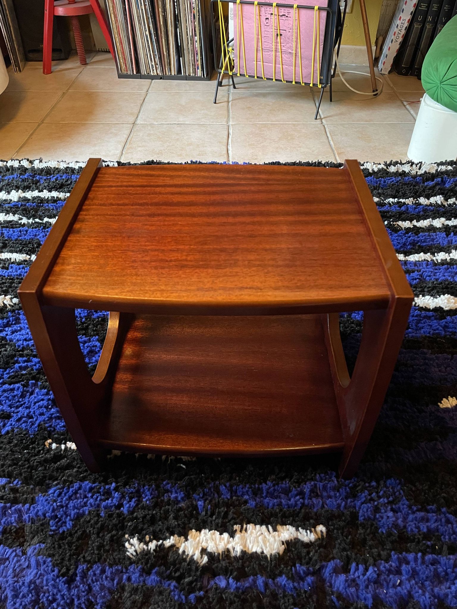 Set of three nesting coffee tables, 1970, dark wood