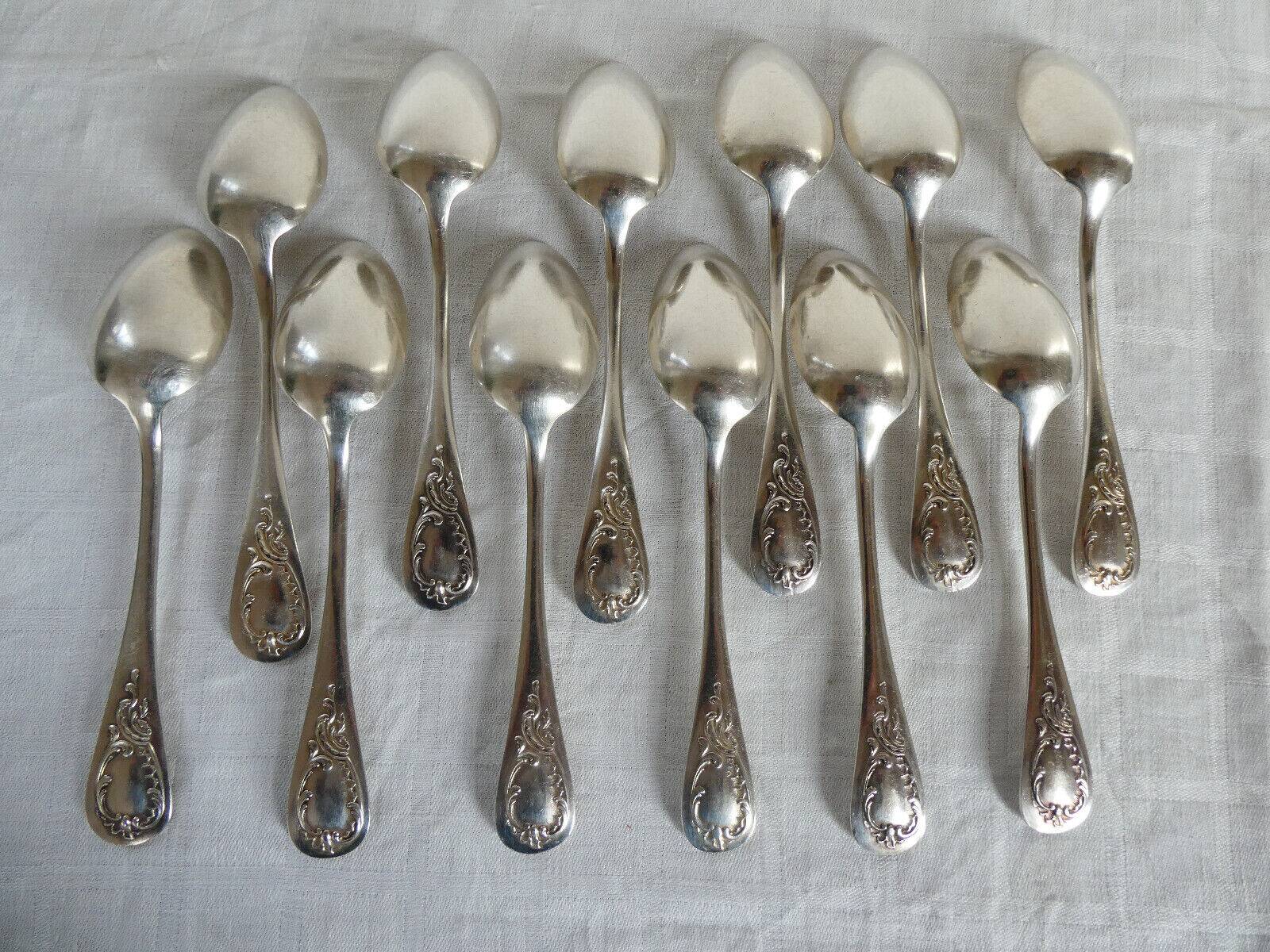 12 Silver-plated metal teaspoons 18 grs, Uniplat model