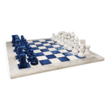 Échecs des années 1970 en albâtre Volterra faits à la main, fabriqué en Italie