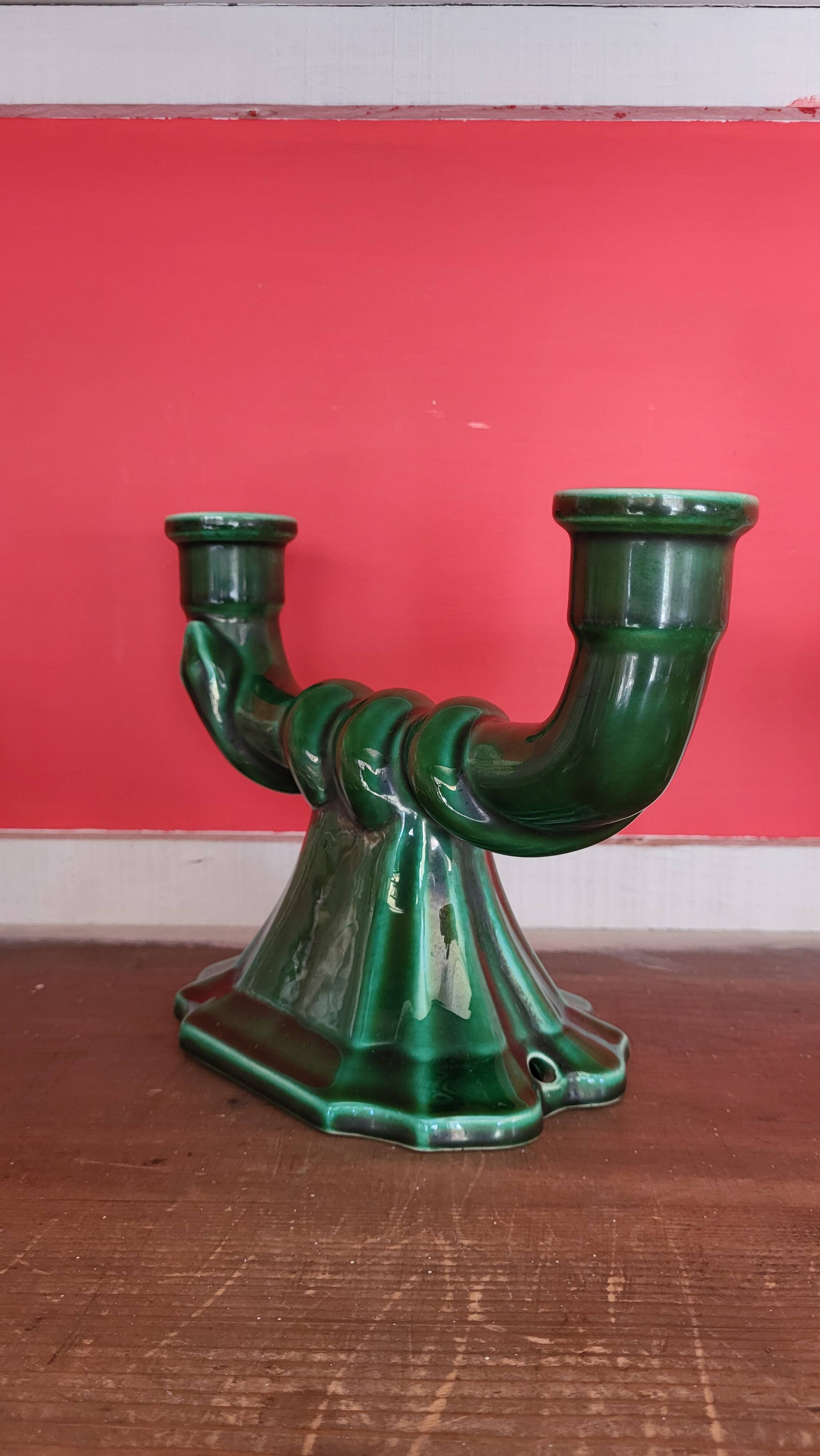 Gien earthenware candle holder