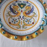 Beautiful Italian ceramic Deruta bowl or compote dish, made and pe