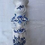 Hand-painted Moustiers porcelain candle holder
