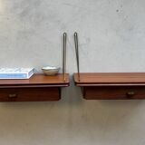 Vintage set of 2 floating nightstands - shelves