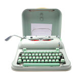 Hermes 3000 Green Typewriter Revised with New Ribbon