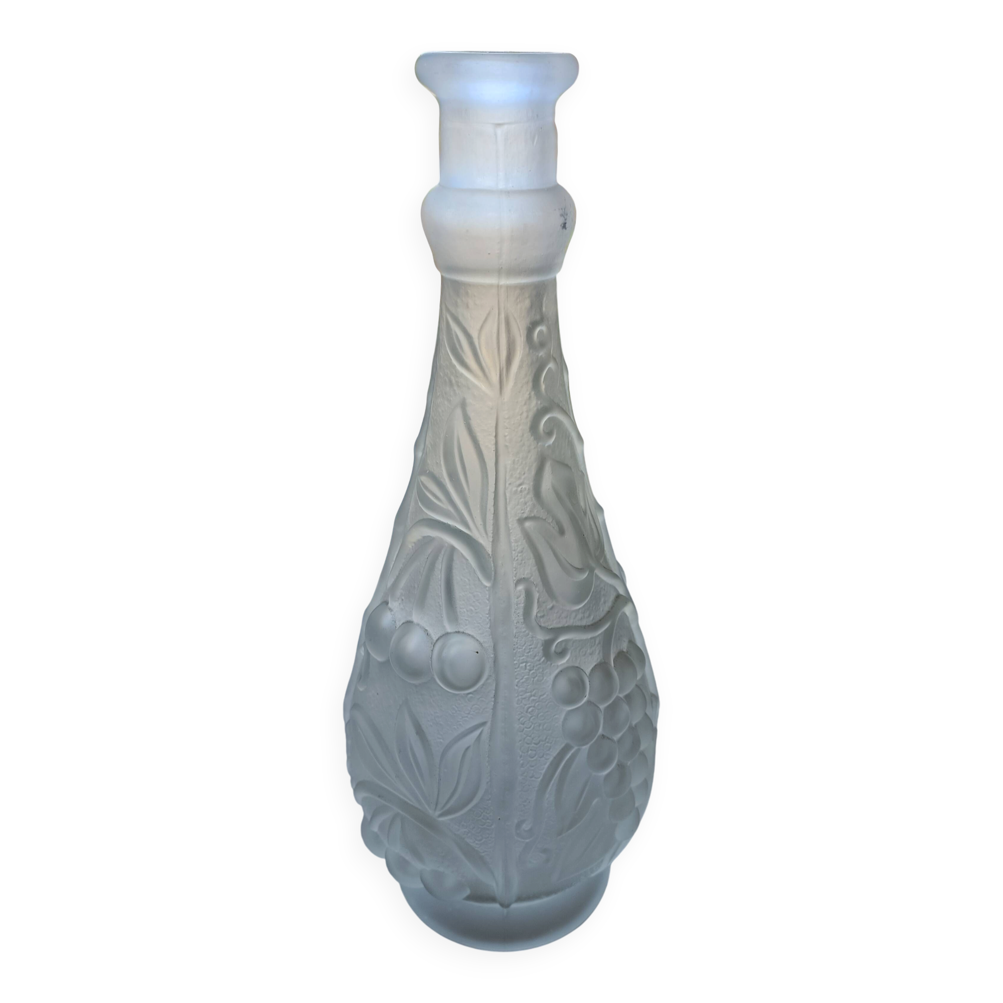 Frosted moulded glass carafe