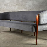 Scandinavian sofa teak and fabric