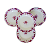 4 flat ironstone plates from Moulin des Loups and Hamage, Madeleine model