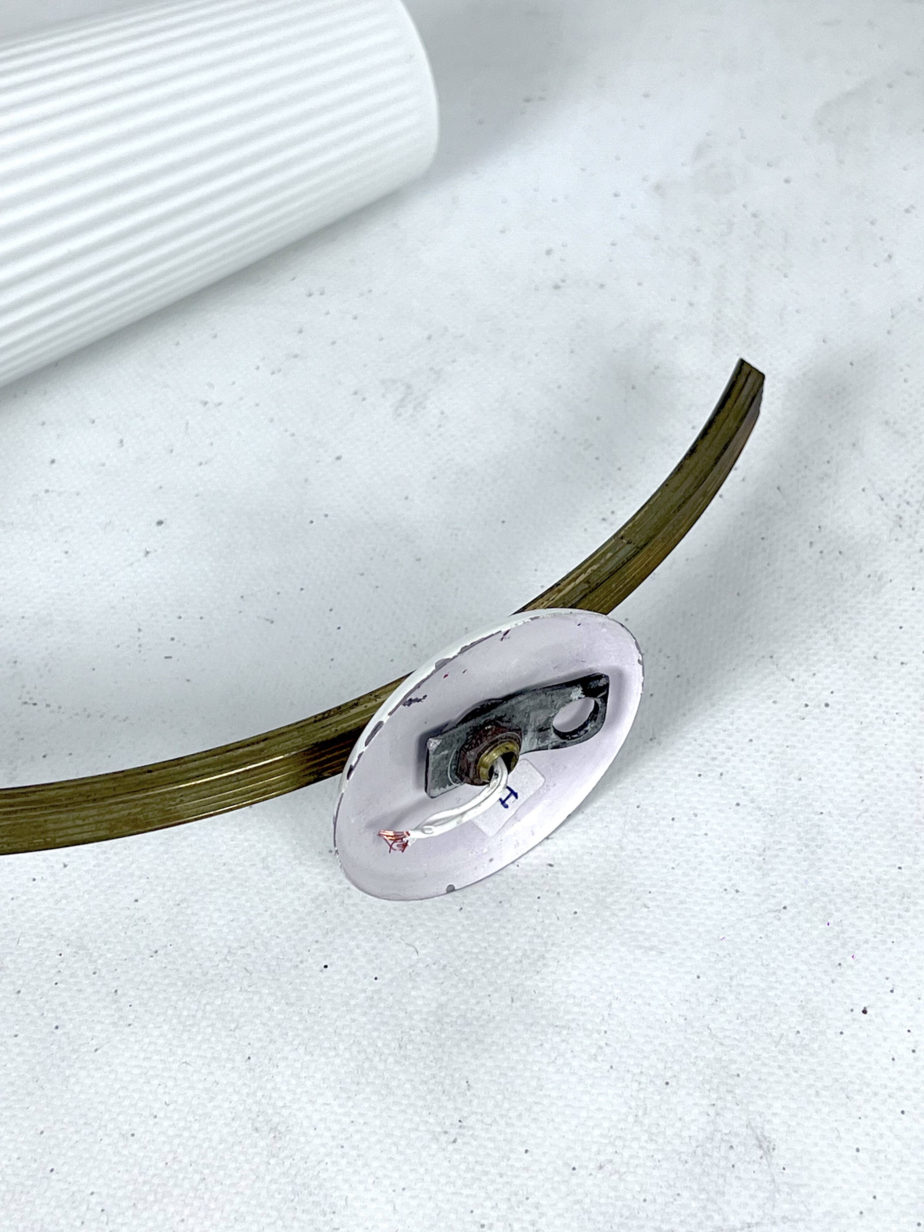 Mid-Century Italian pair of sconces in brass and opaline glass