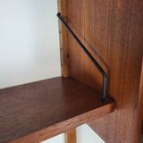 Danish wall-mounted bookshelf designed by Poul Cadovius, Scandinavian design.