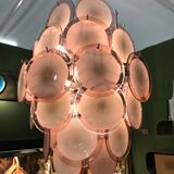 Murano Chandelier with 42 Crystal Disks design Gino Vistosi, 1970s