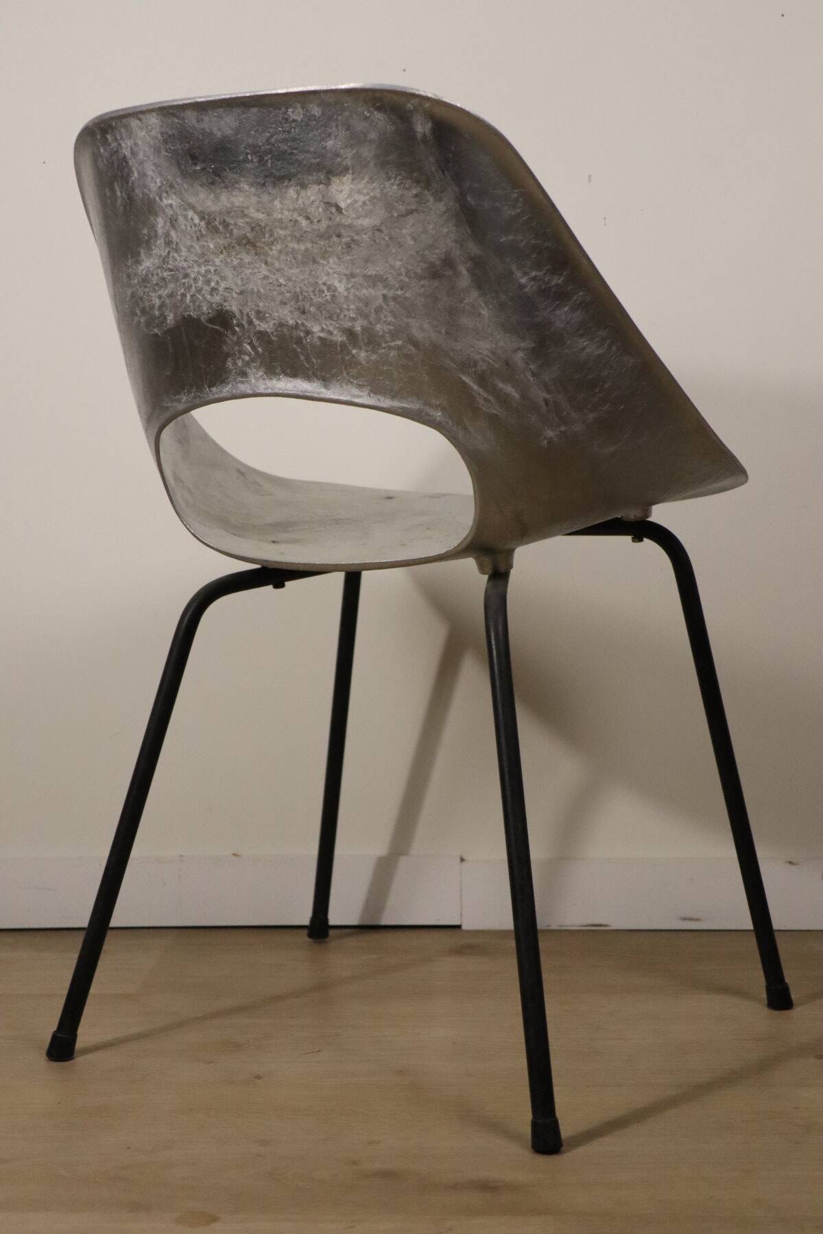Aluminium chair, "Tulip" model, by Pierre Guariche, Steiner edition, 1960