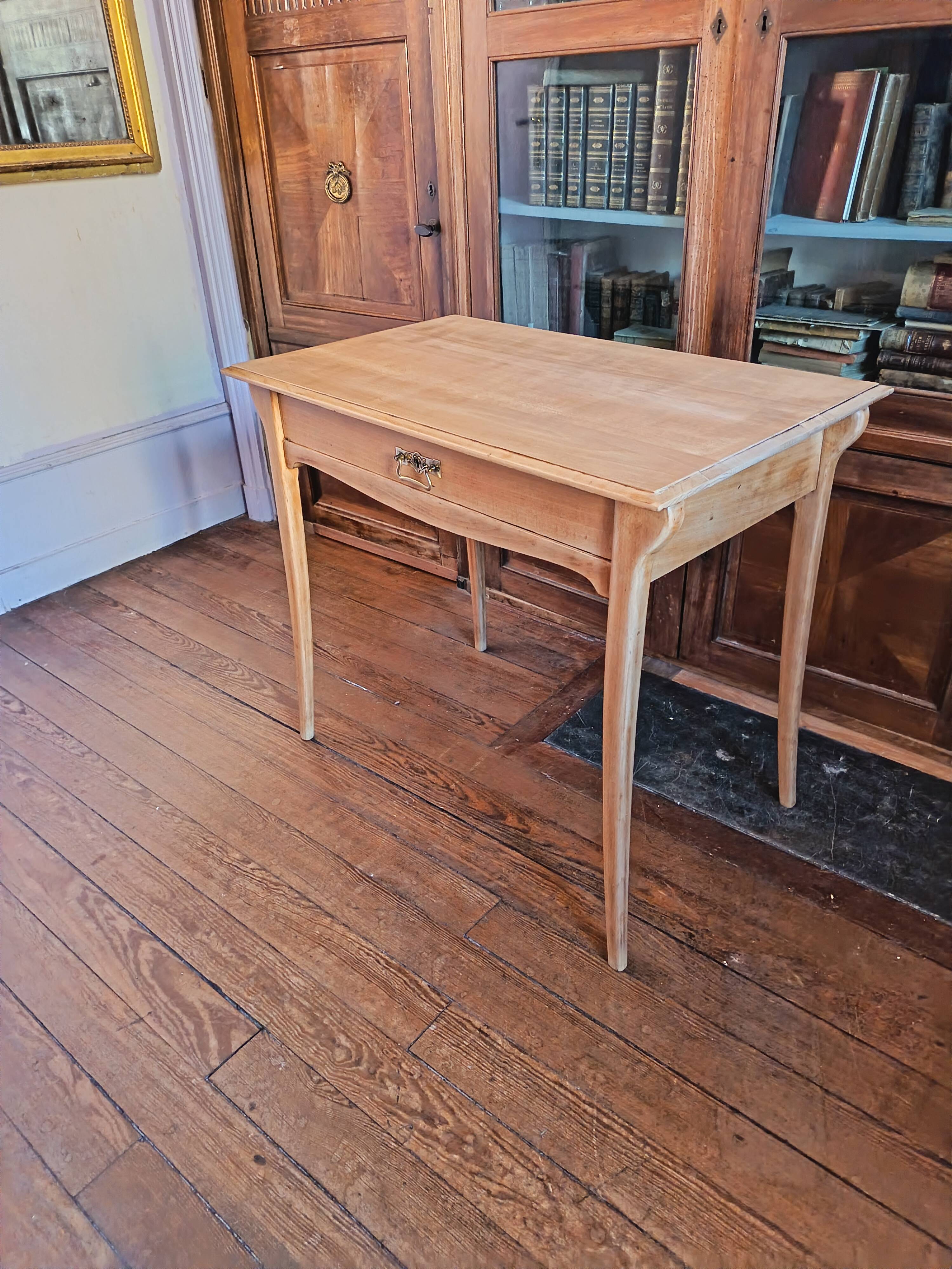 Art Nouveau desk in solid beech.