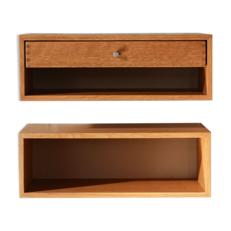 Kai Kristiansen, two tables nightstands oak, Denmark around 1960