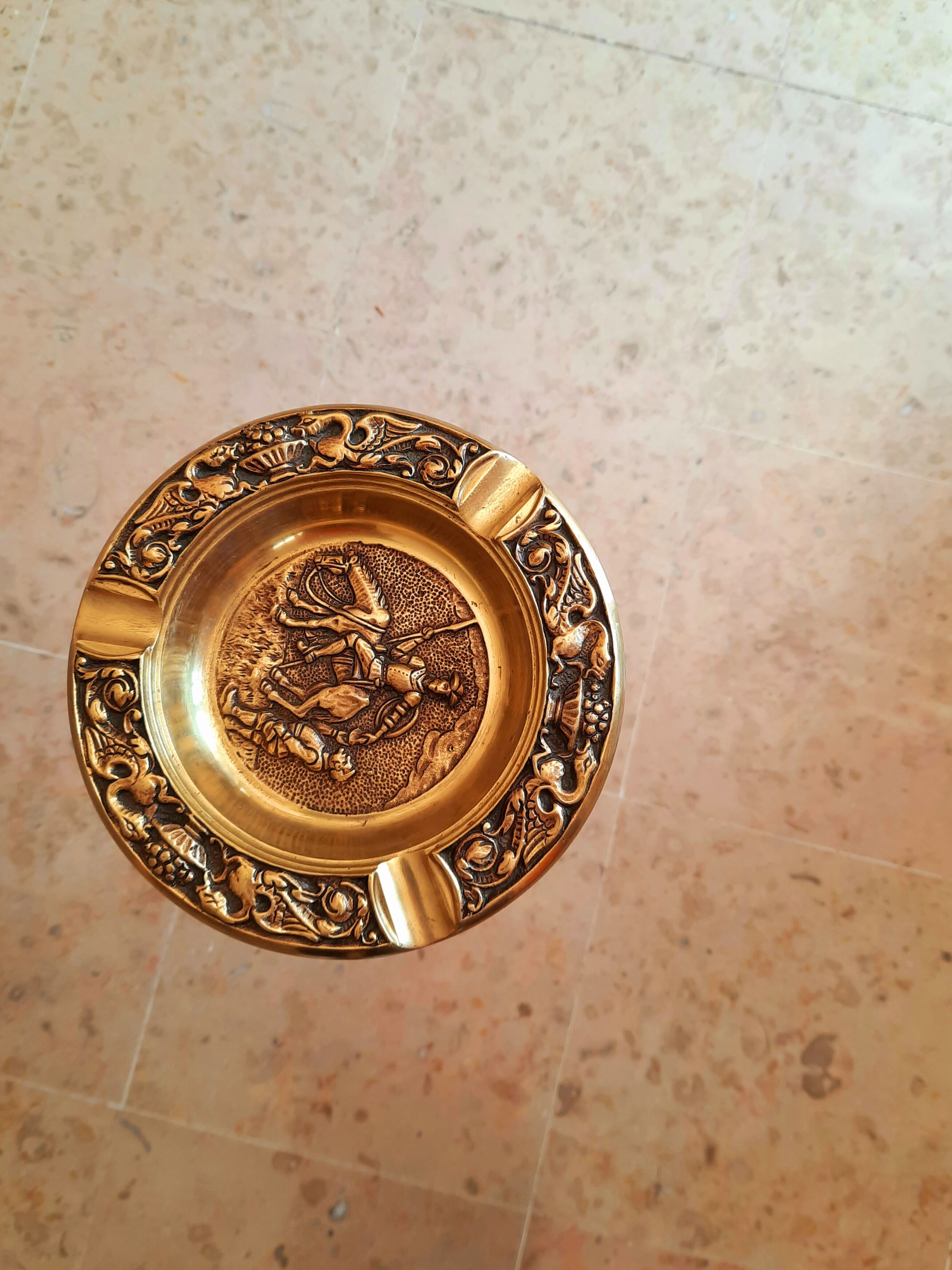 Solid bronze standing ashtray