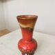 Vintage KIL Ceramic Vase: Red & Brown Lava Glaze, 1970s Yugoslavia