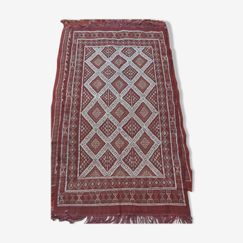 Brown and white Moroccan Berber carpet