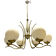 Chandelier en verre opalin blanc et laiton, années 1960