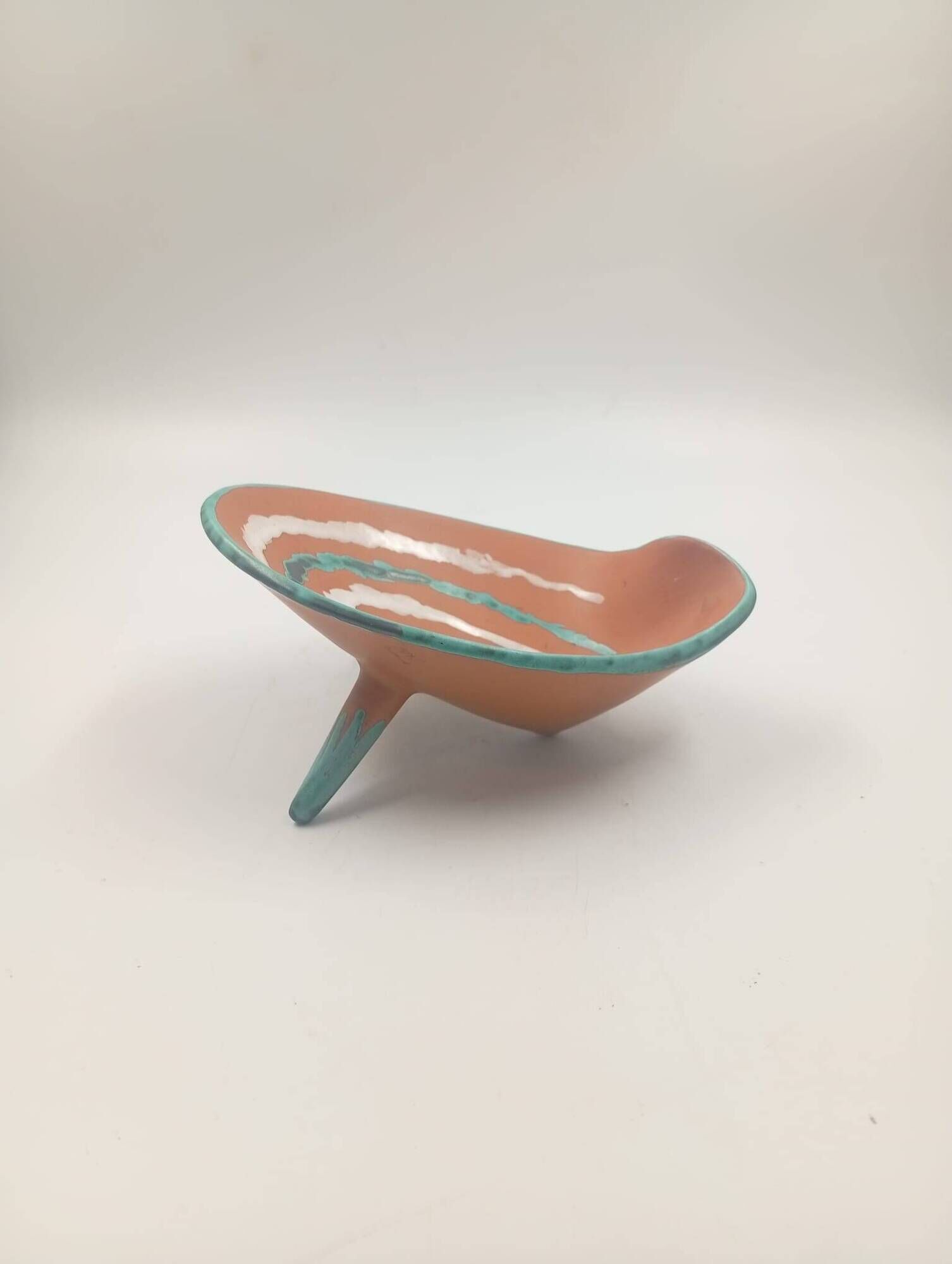 Vintage Ceramic Tripod Bowl Gabriel Fourmaintraux Desvres France 50