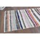 Vintage Turkish Hand-Knotted Wool Cotton White Kilim Runner Rug 78x228