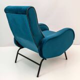 Pair of Marco Zanuso Mid-Century Modern Italian Velvet Reclining Armchairs